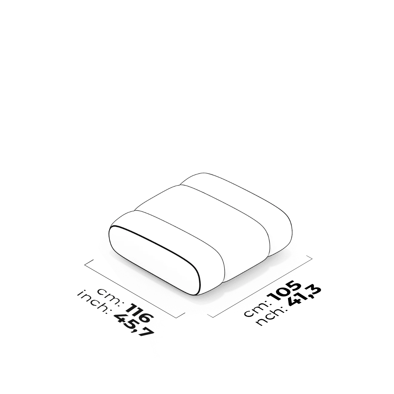 pouf intermédiaire 105 cm