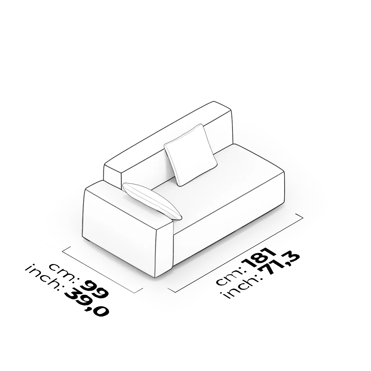 Module à accoudoirs bas 150 cm (Gauche)