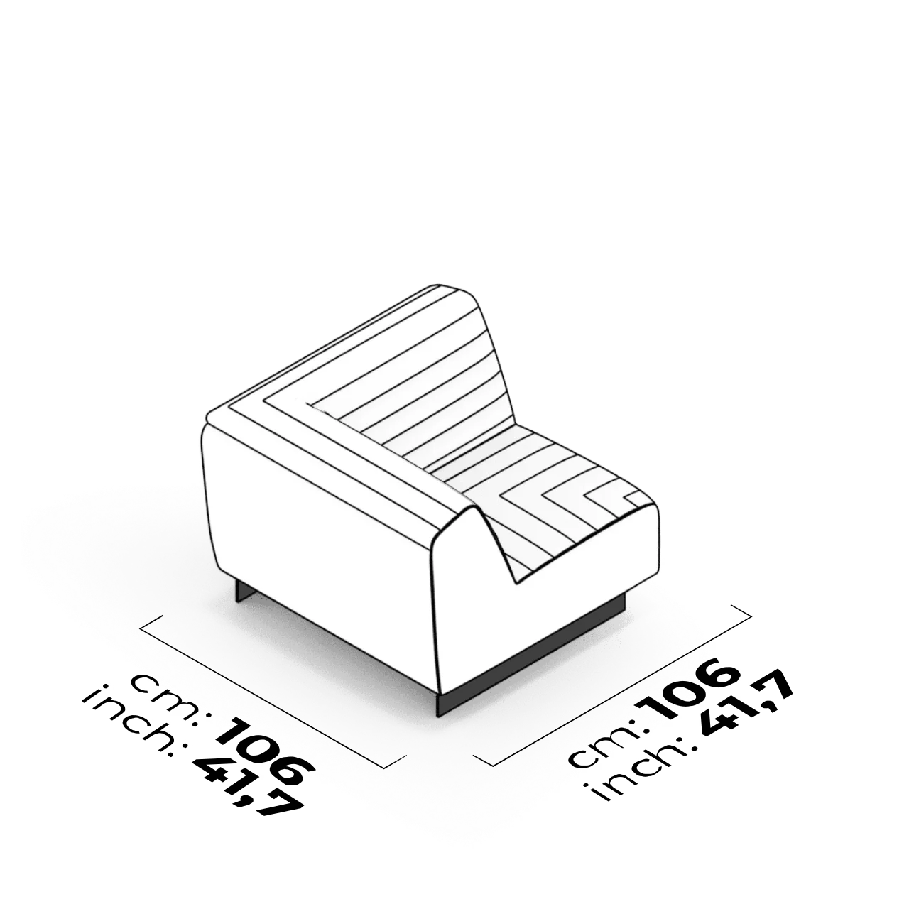 Module d'angle capitonné