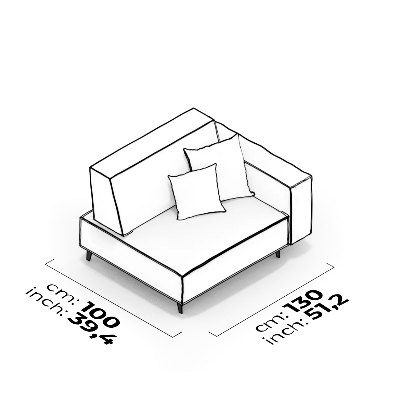 Module de bras 105 cm (Droit)