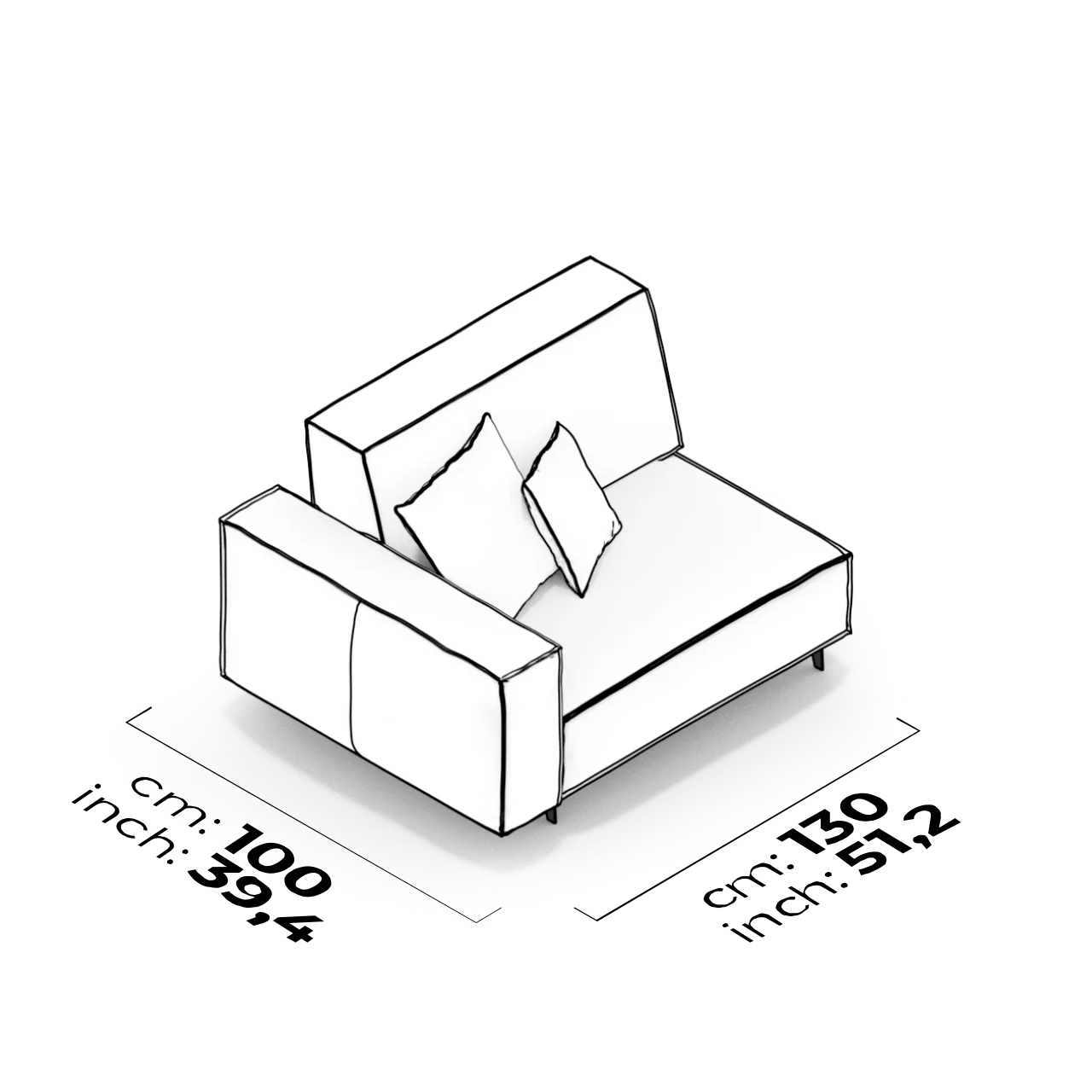Module de bras 105 cm (Gauche)