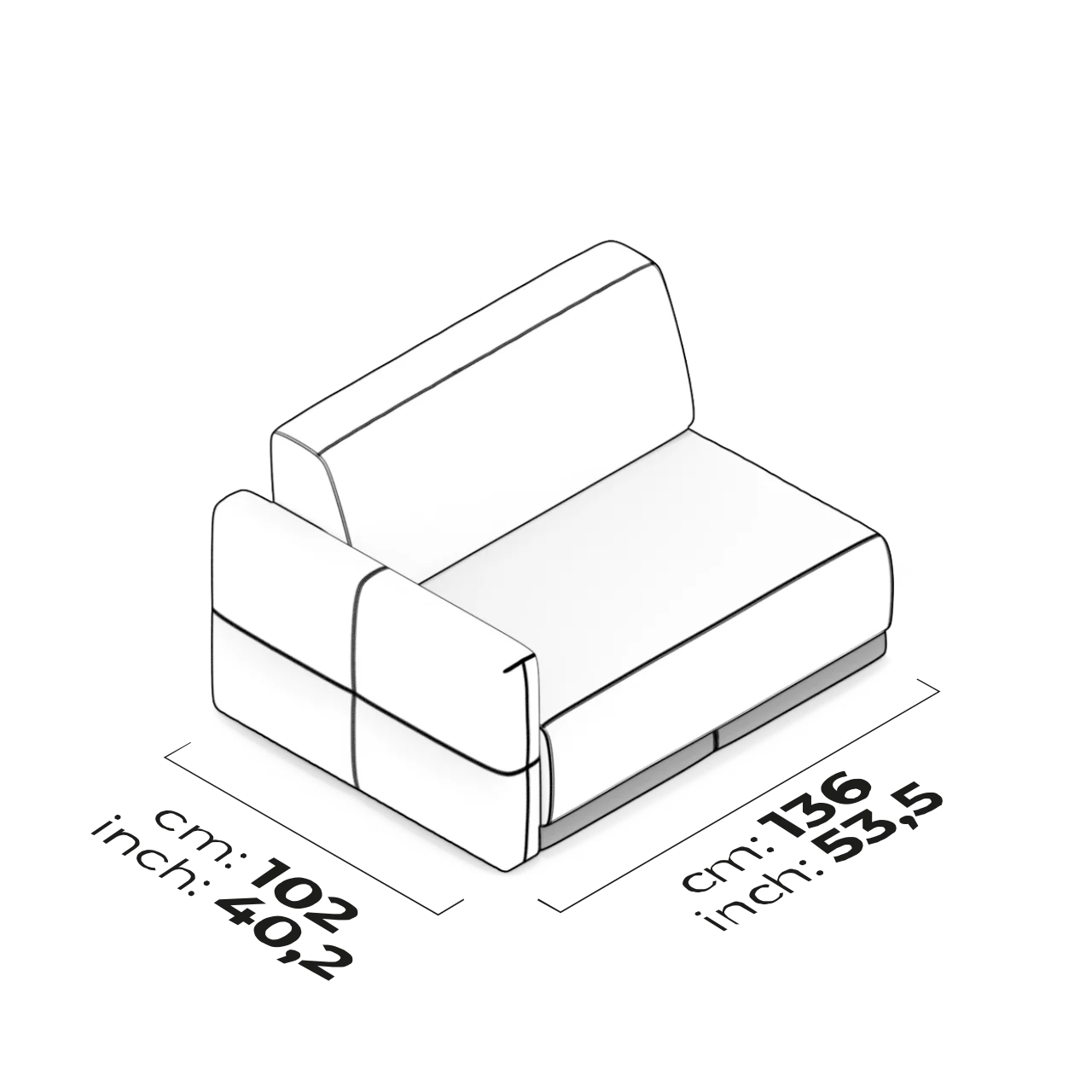Module de bras 120 cm (Droit)