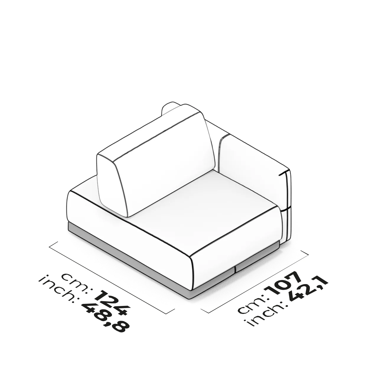 Module de bras pour salon (Droit)