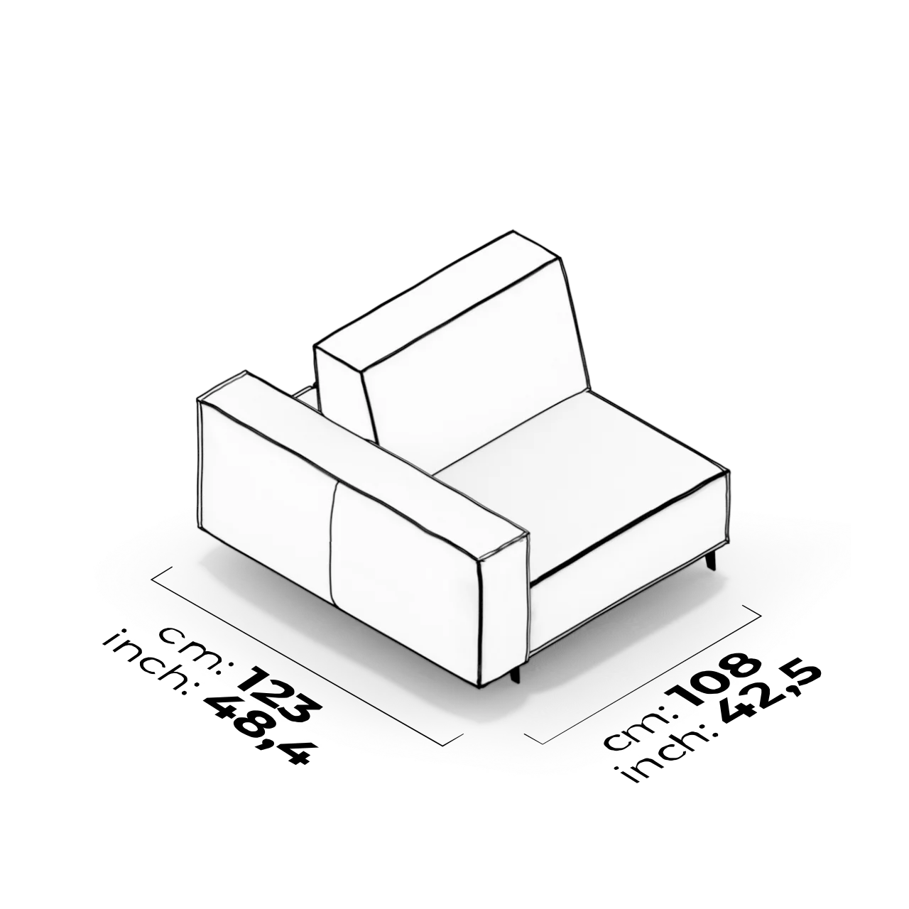 Module de bras pour salon (Gauche)