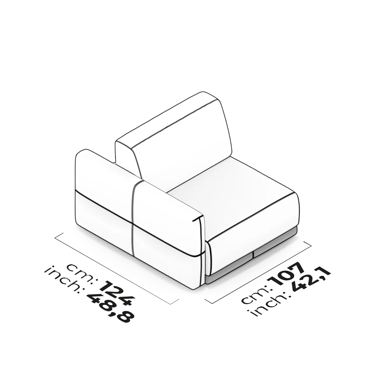 Module de bras pour salon (Gauche)