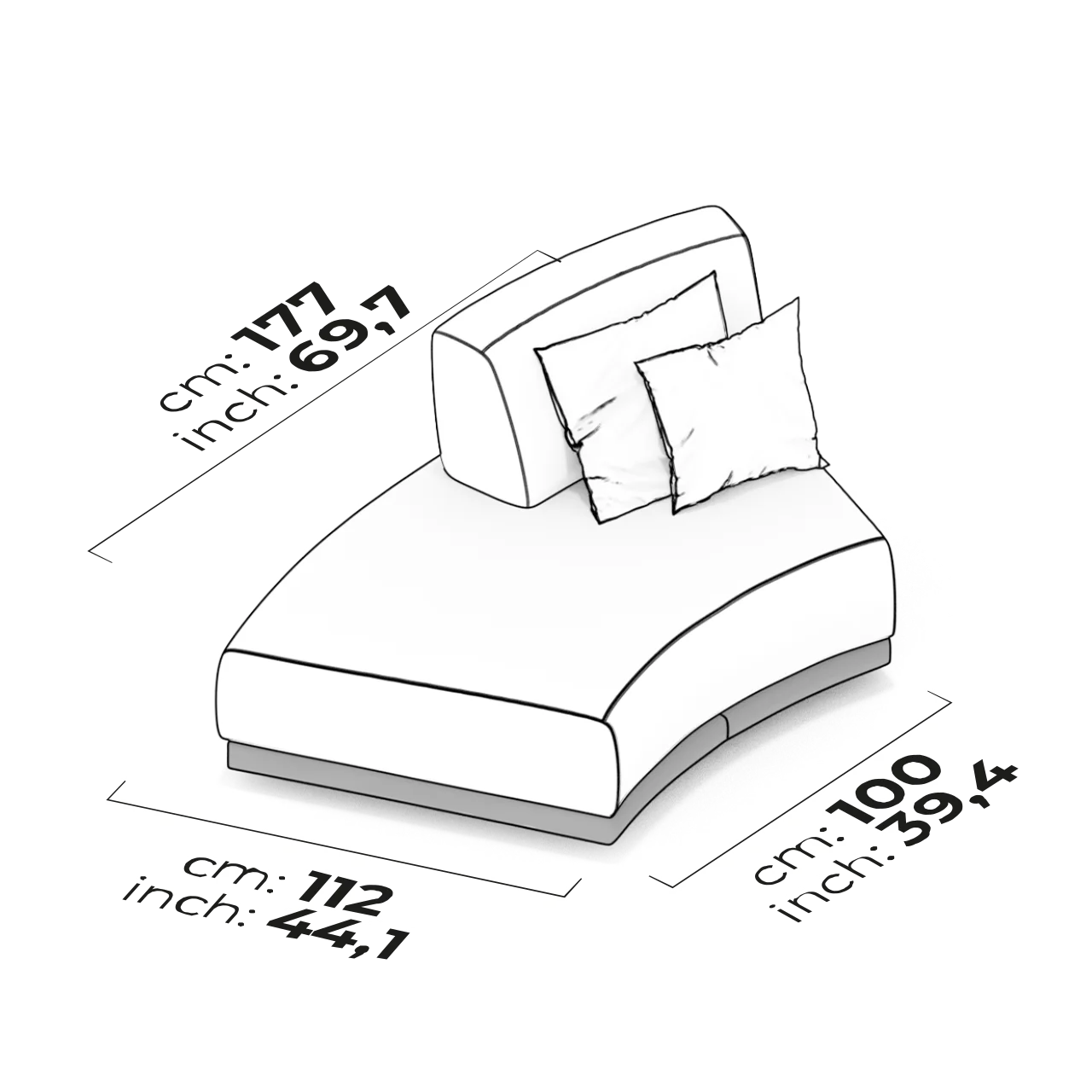 Module de dossier simple (Droite)
