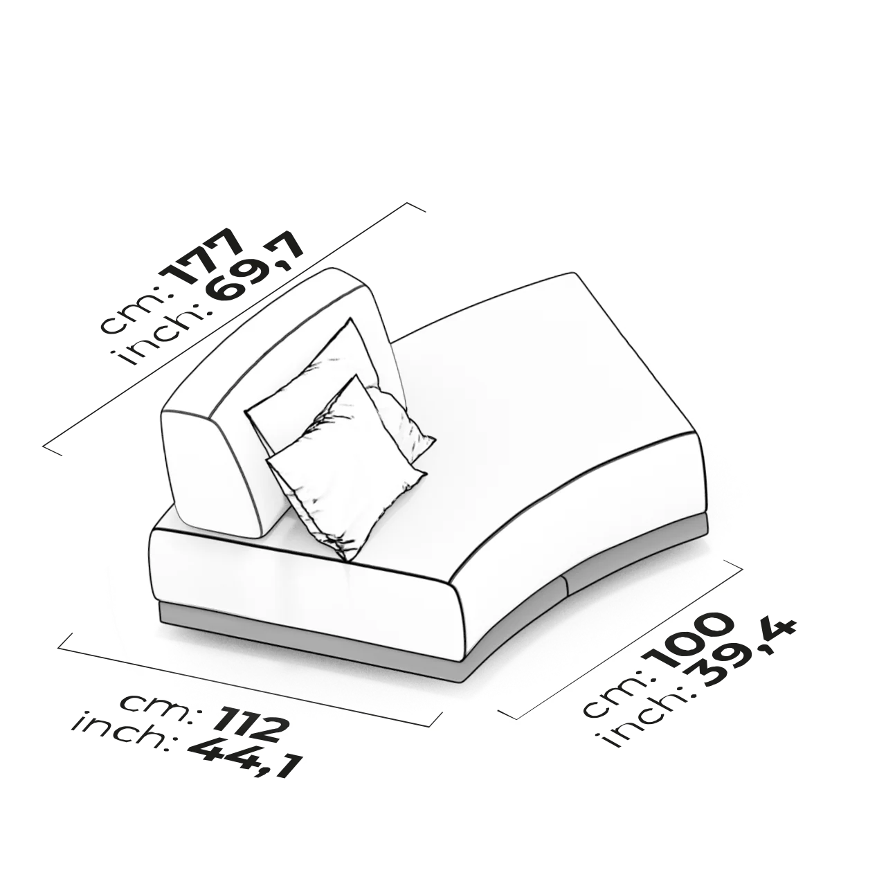 Module de dossier simple (Gauche)