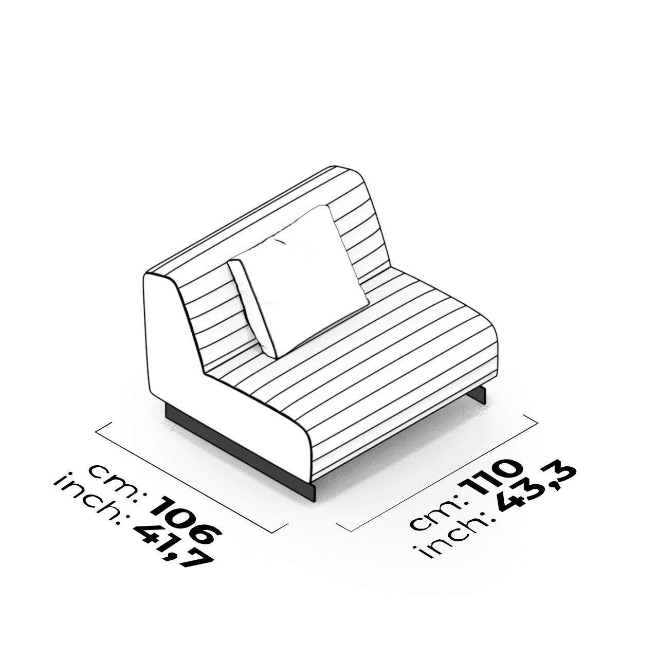 Module intermédiaire 110 cm (Capitonné)