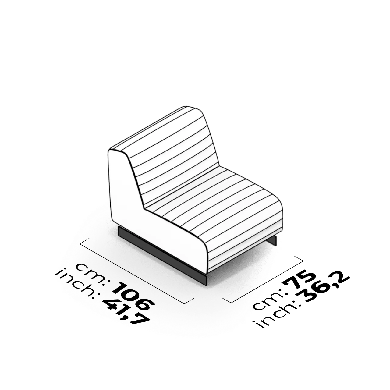 Module intermédiaire 75 cm (Capitonné)