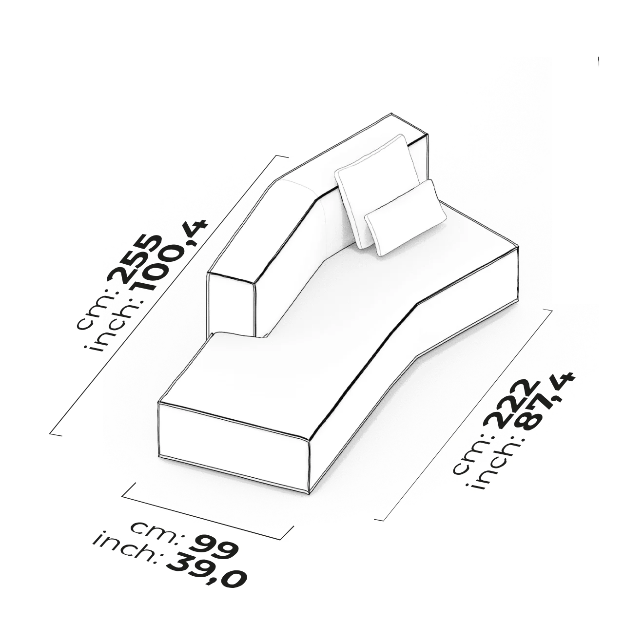 Module latéral incliné (Gauche)