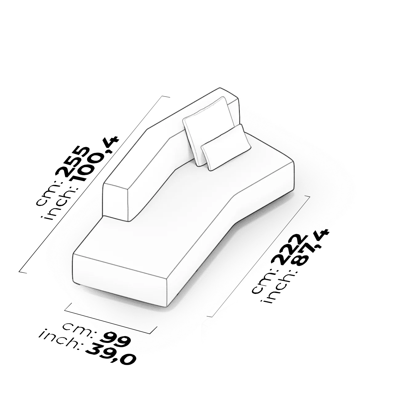 Module latéral incliné (Gauche)