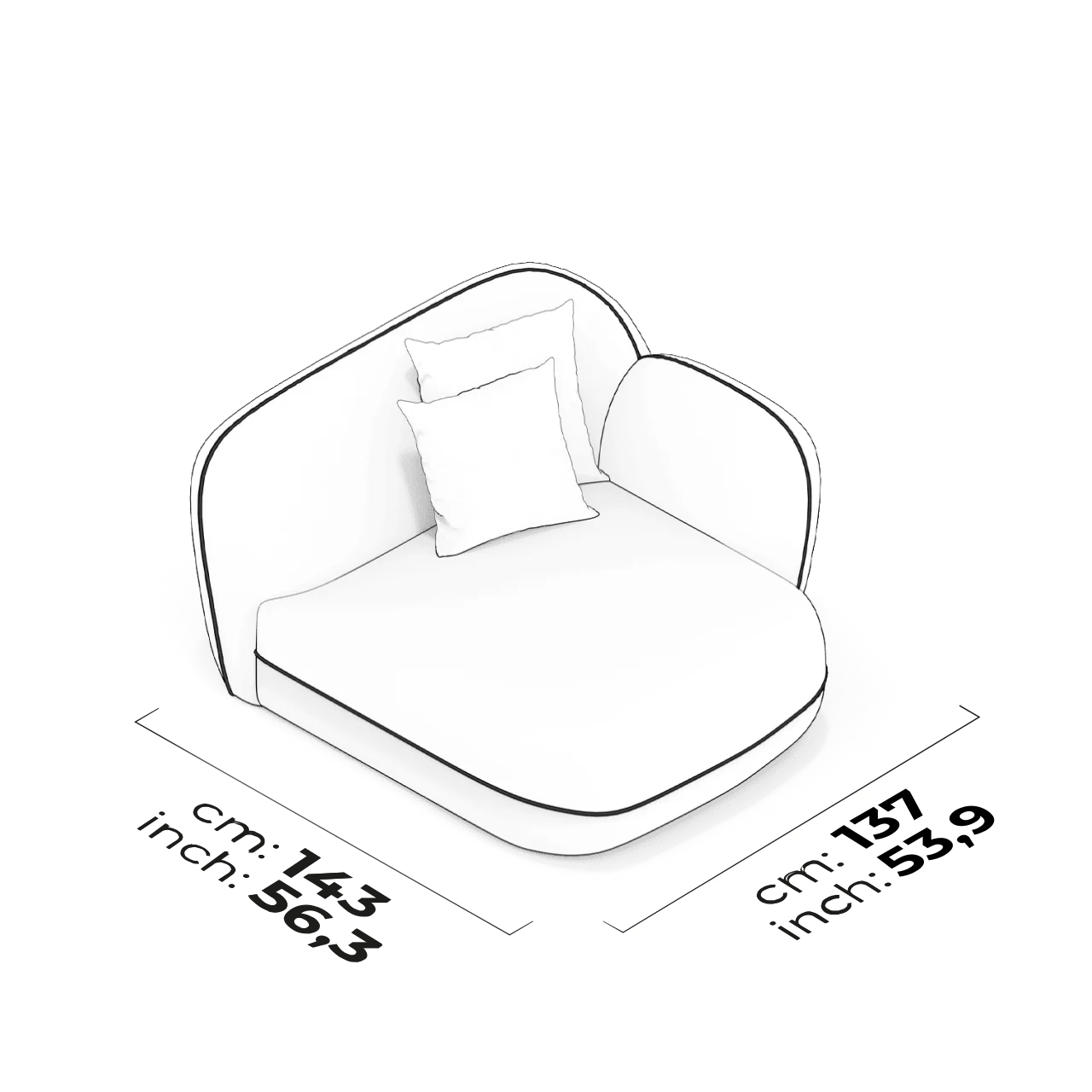 Module relax 100 cm (Droit)
