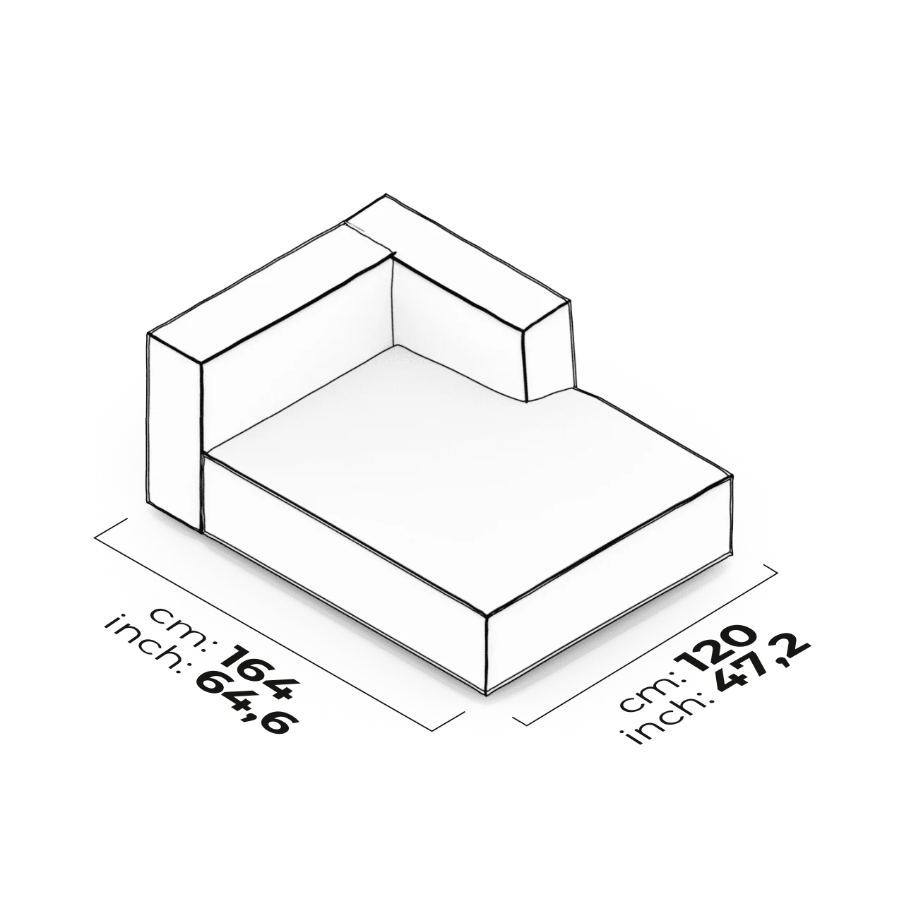 Module relax à accoudoirs haut (Droit)