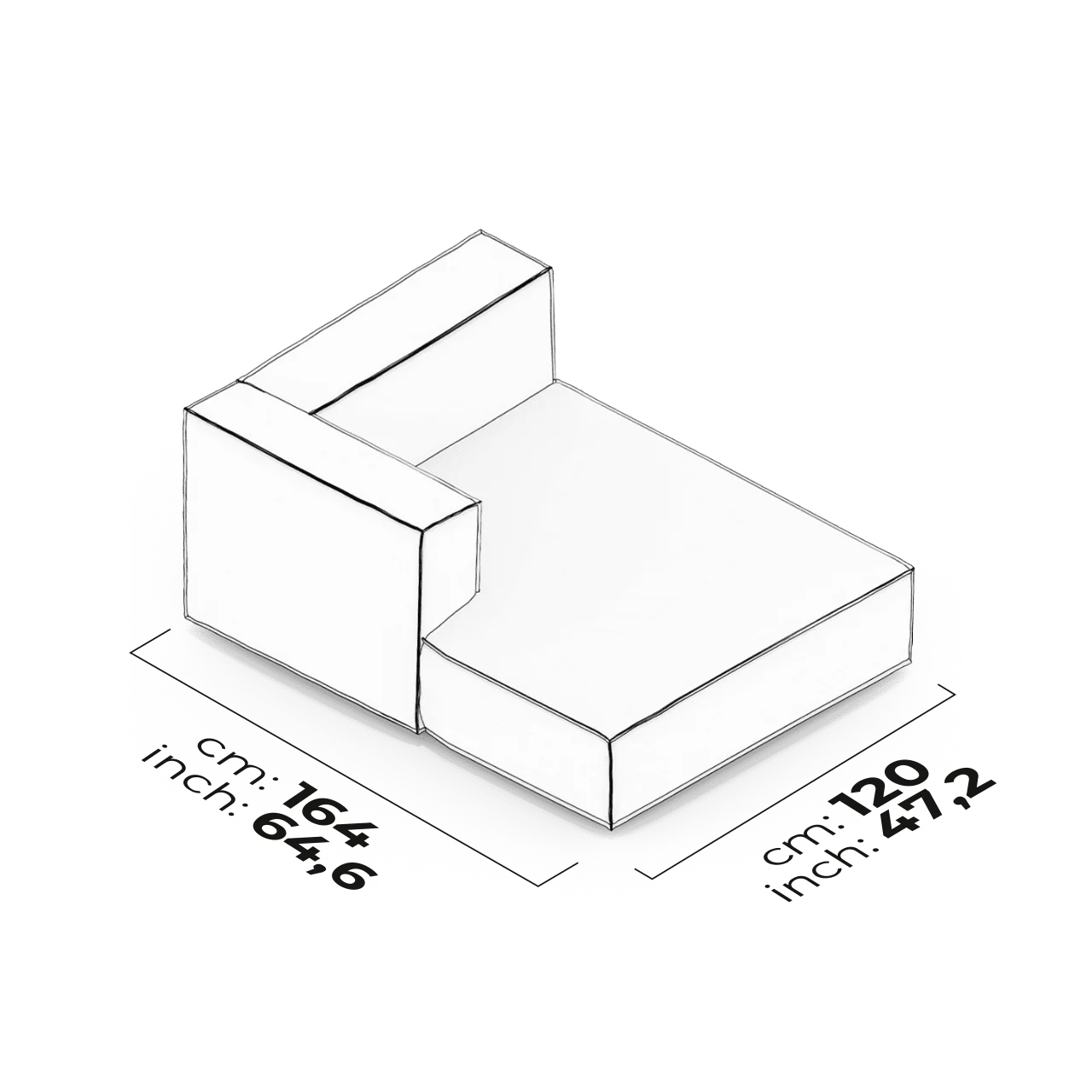 Module relax à accoudoirs haut (Gauche)