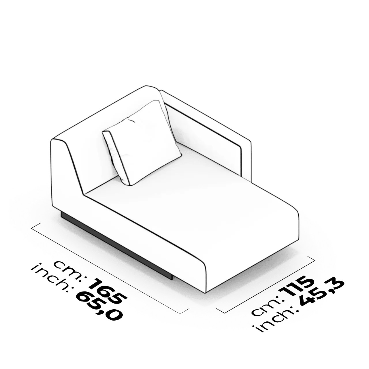Module relax long (Gauche- lisse)