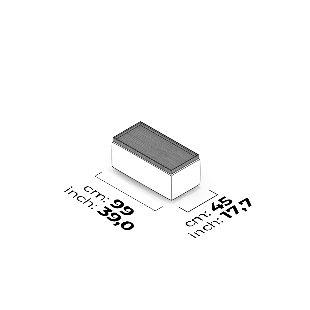 Pouf avec table basse rectangulaire