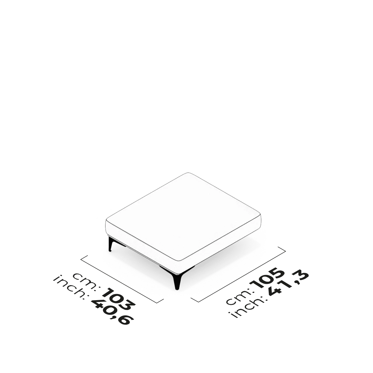 Pouf intermédiaire 105 cm (Droit)