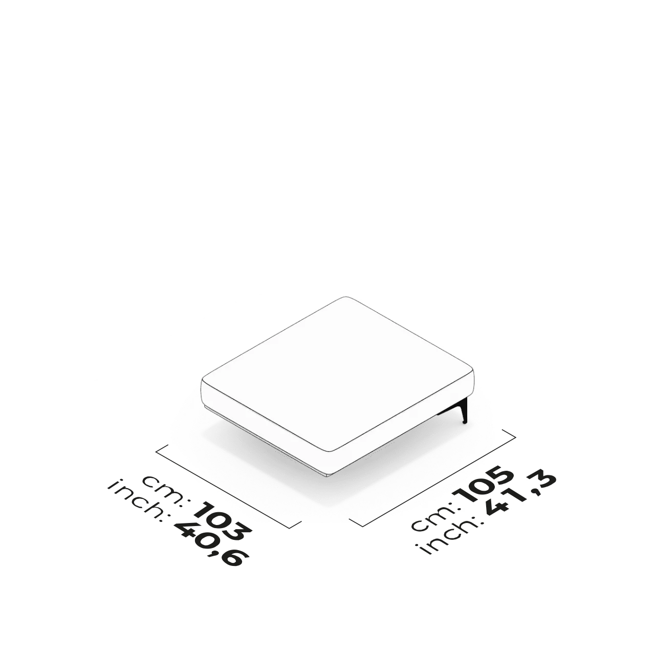 Pouf intermédiaire 105 cm (Gauche)