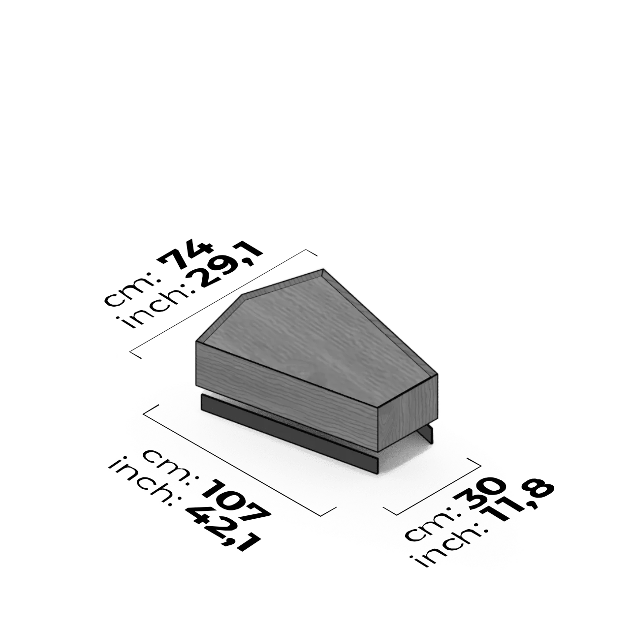 Table basse à angle inter