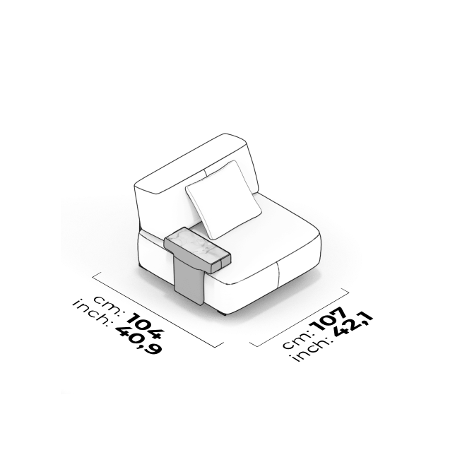 Module d'accoudoir (Gauche) (Patchwork en céramique)
