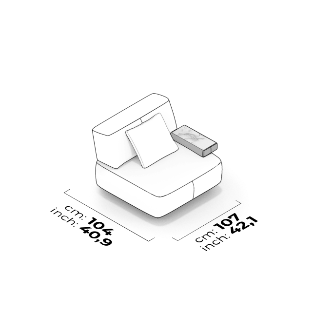 Module d'accoudoir (Droite) (Patchwork en céramique)
