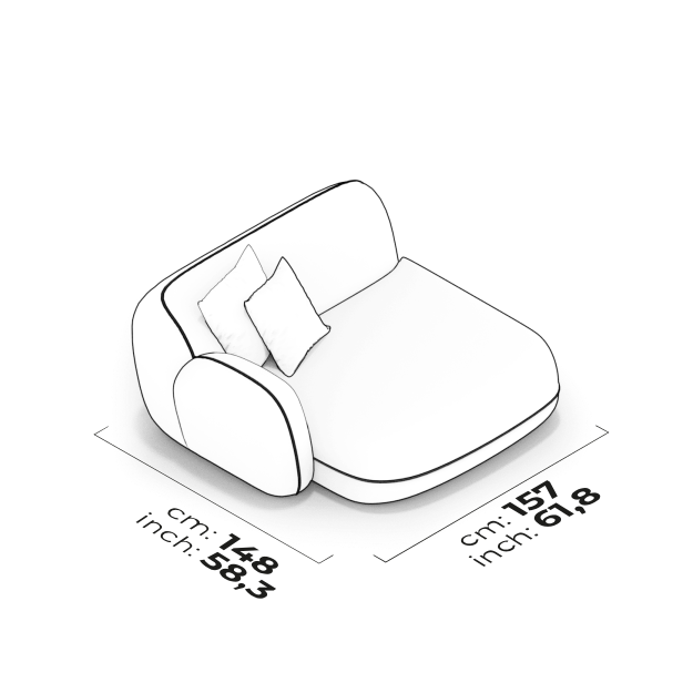 Module relax 120 cm (Gauche)