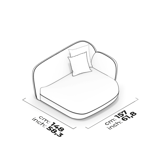 Module relax 120 cm (Droit)