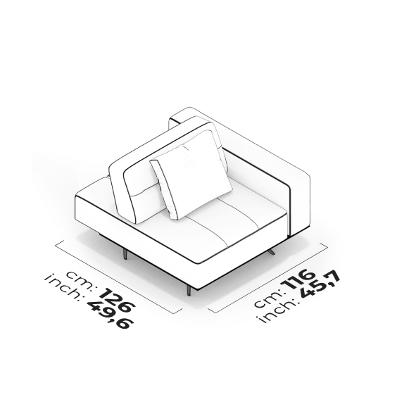 Module de bras pour salon (Droit)