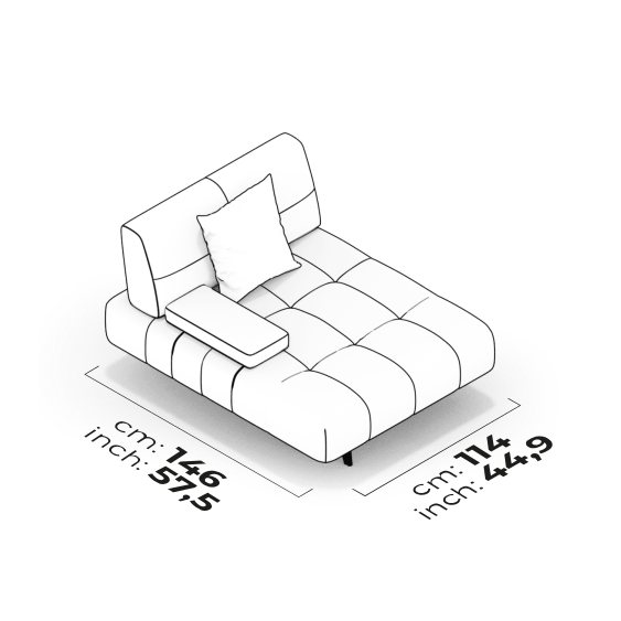 Module de détente à accoudoir court (gauche)