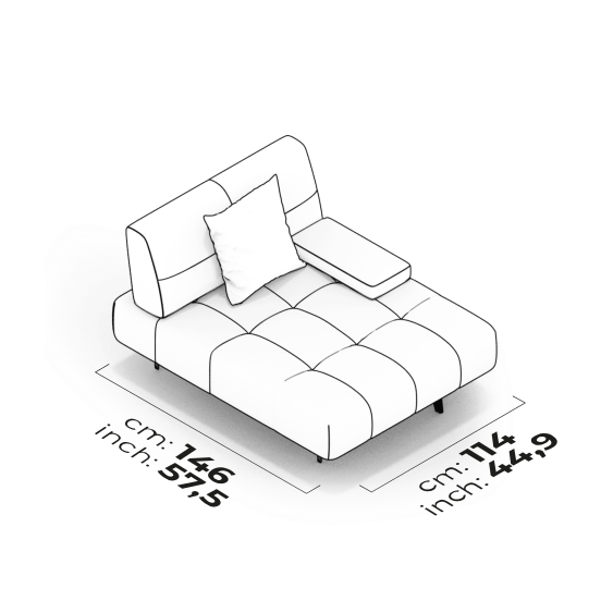 Module de détente à accoudoir court (droit)