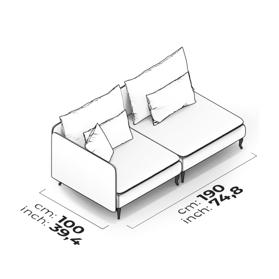 Module de bras 3 canapé (gauche)