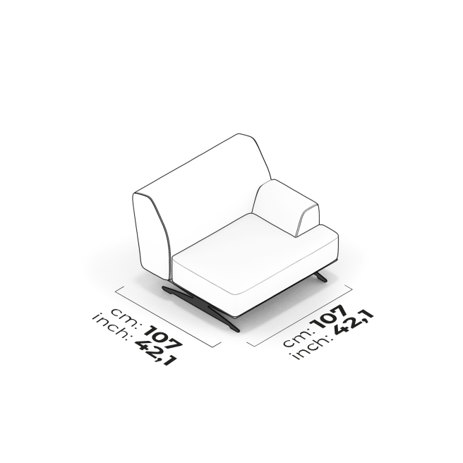 Module de bras 107 cm (droit)