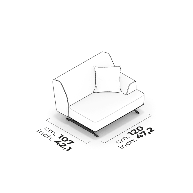 Module de bras 120 cm (droit)