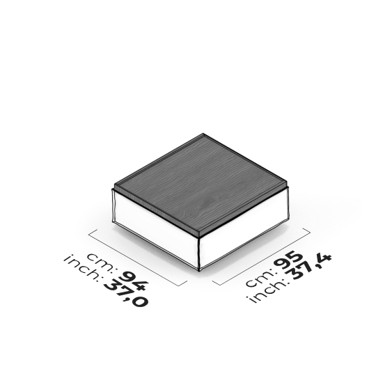 Pouf avec table basse rectangulaire module carré